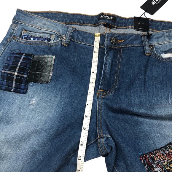 Allen B by Allen Schwartz flare bootcut patch jeans size 16 - Picture 7 of 9